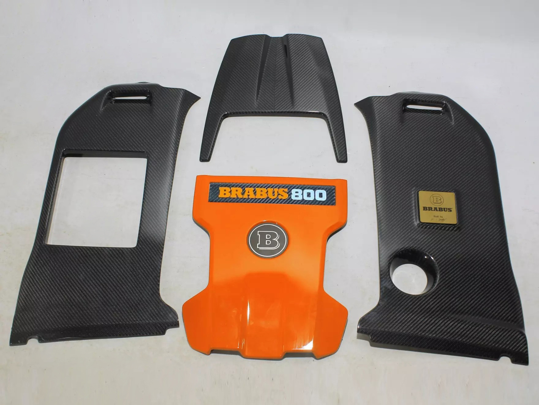 Brabus 800 Carbon Fiber Engine Cover Set Orange for Mercedes-Benz G-Class W463A G63 AMG